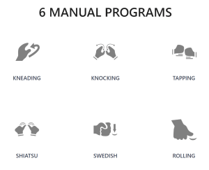 Osaki OS-3D Champ II - Manual Massage Programs